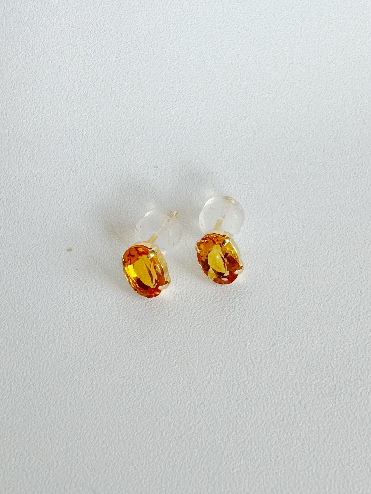 Citrine (Oval Cut) Stud Earrings