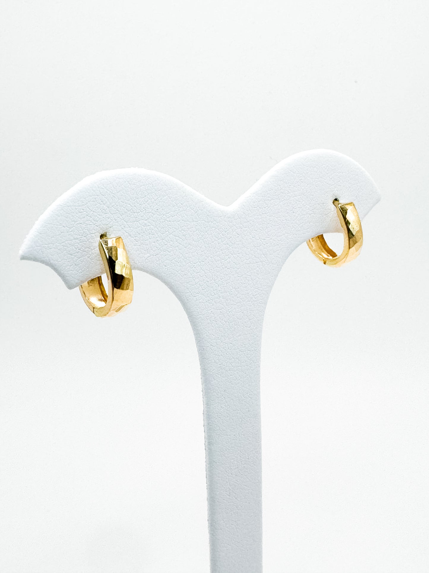 Vanessa Patterned Gold Huggies (Italian Gold)