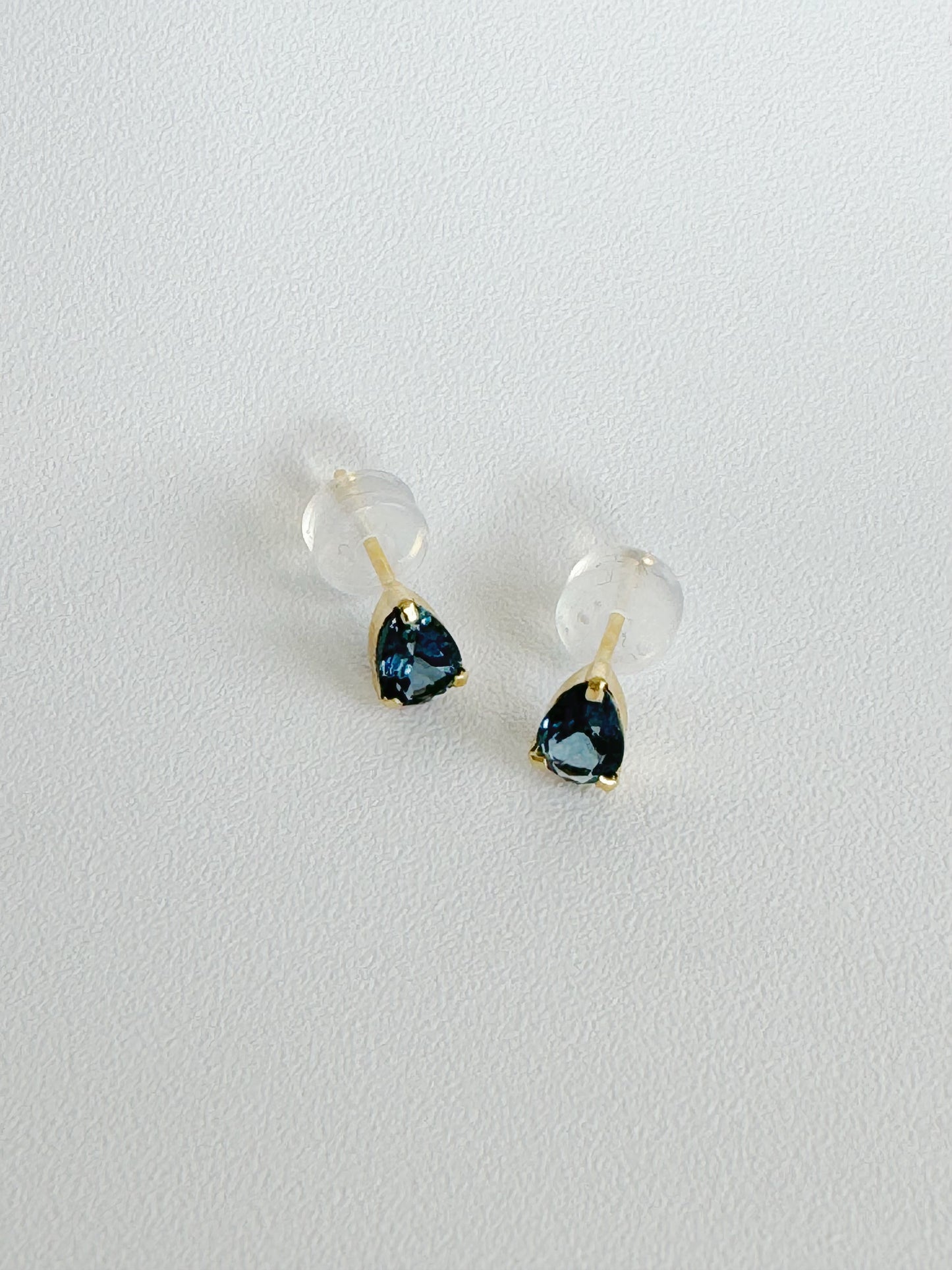 London Blue Topaz (Pear Cut) Stud Earrings