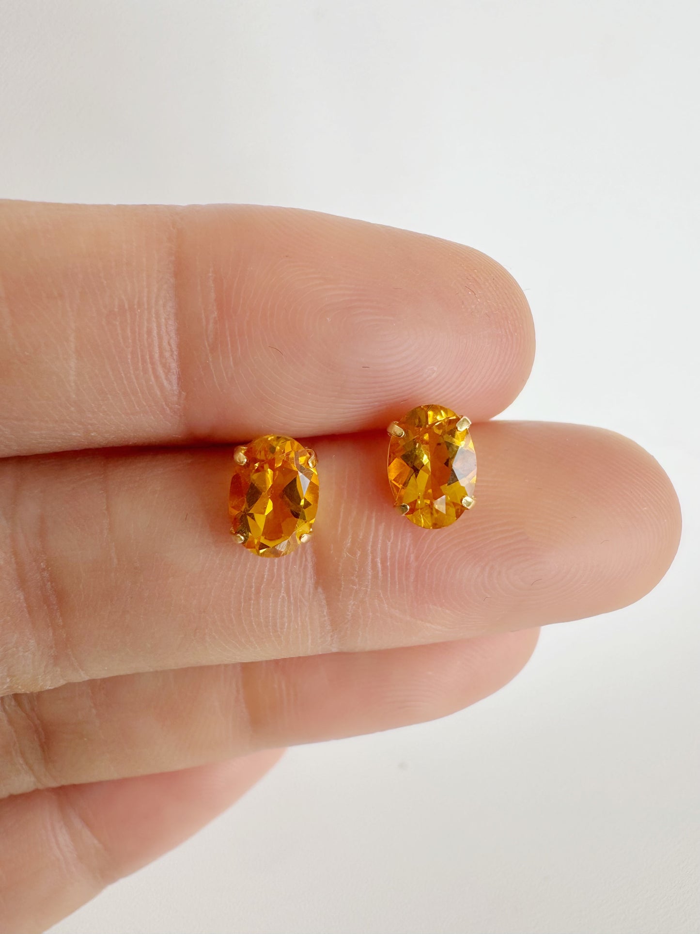 Citrine (Oval Cut) Stud Earrings