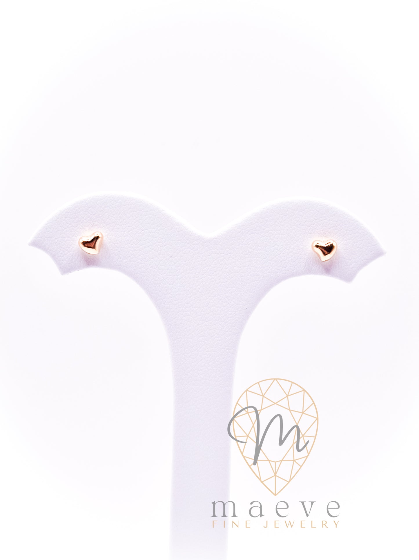 Quirky Gold Heart Studs Small