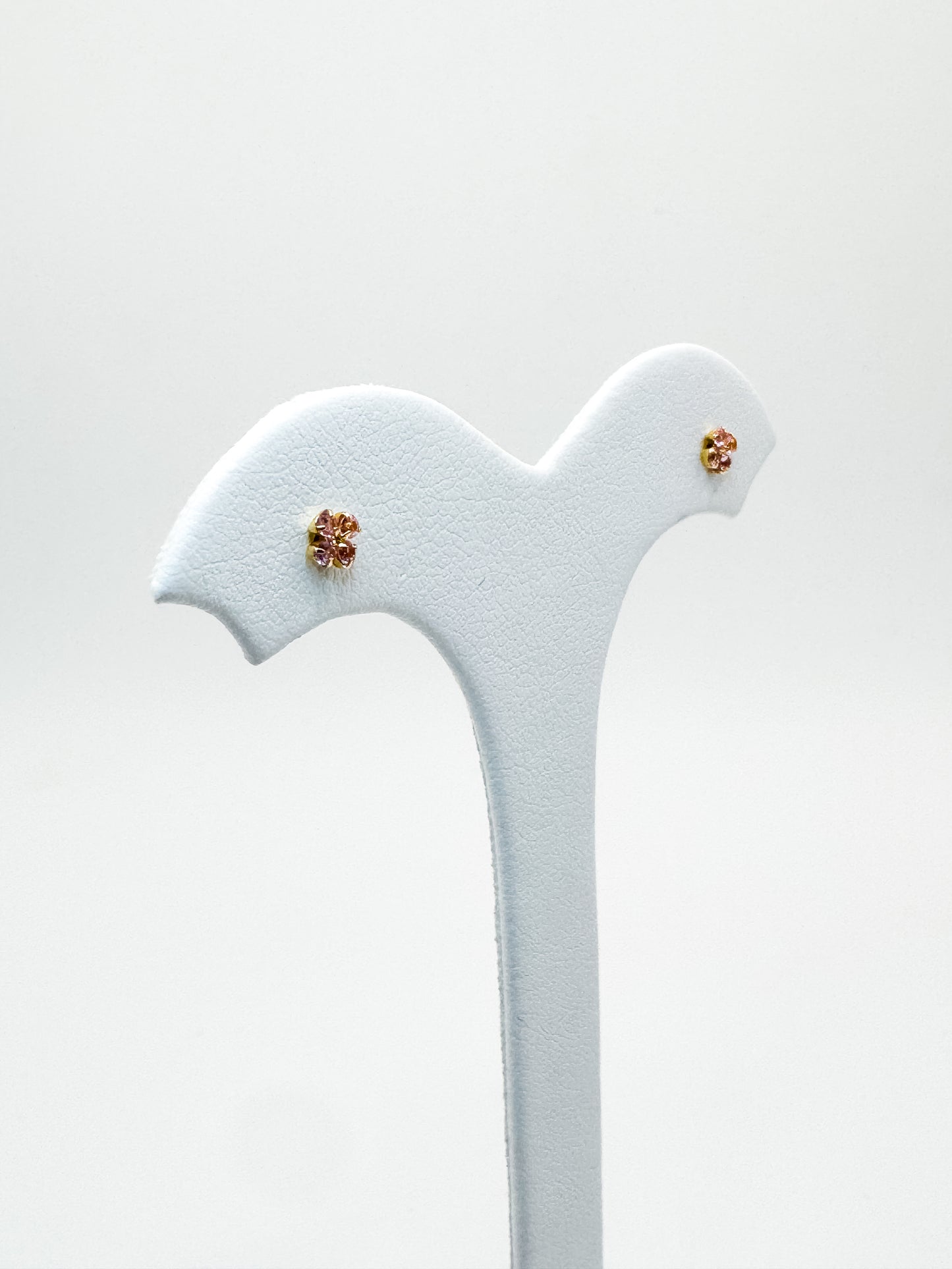 Alene Pink Sapphire Flower Micro Studs
