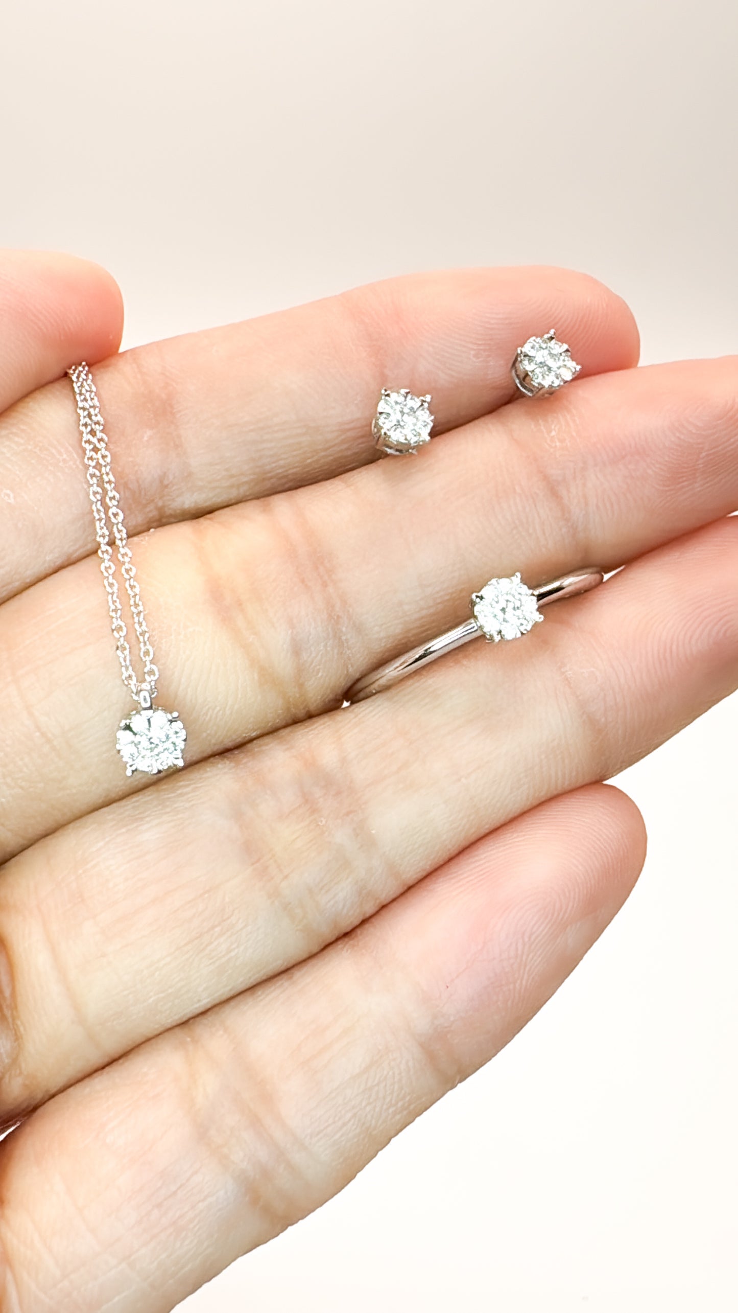 Elise Illusion Solitaire Set (Ring, Earrings and Necklace)