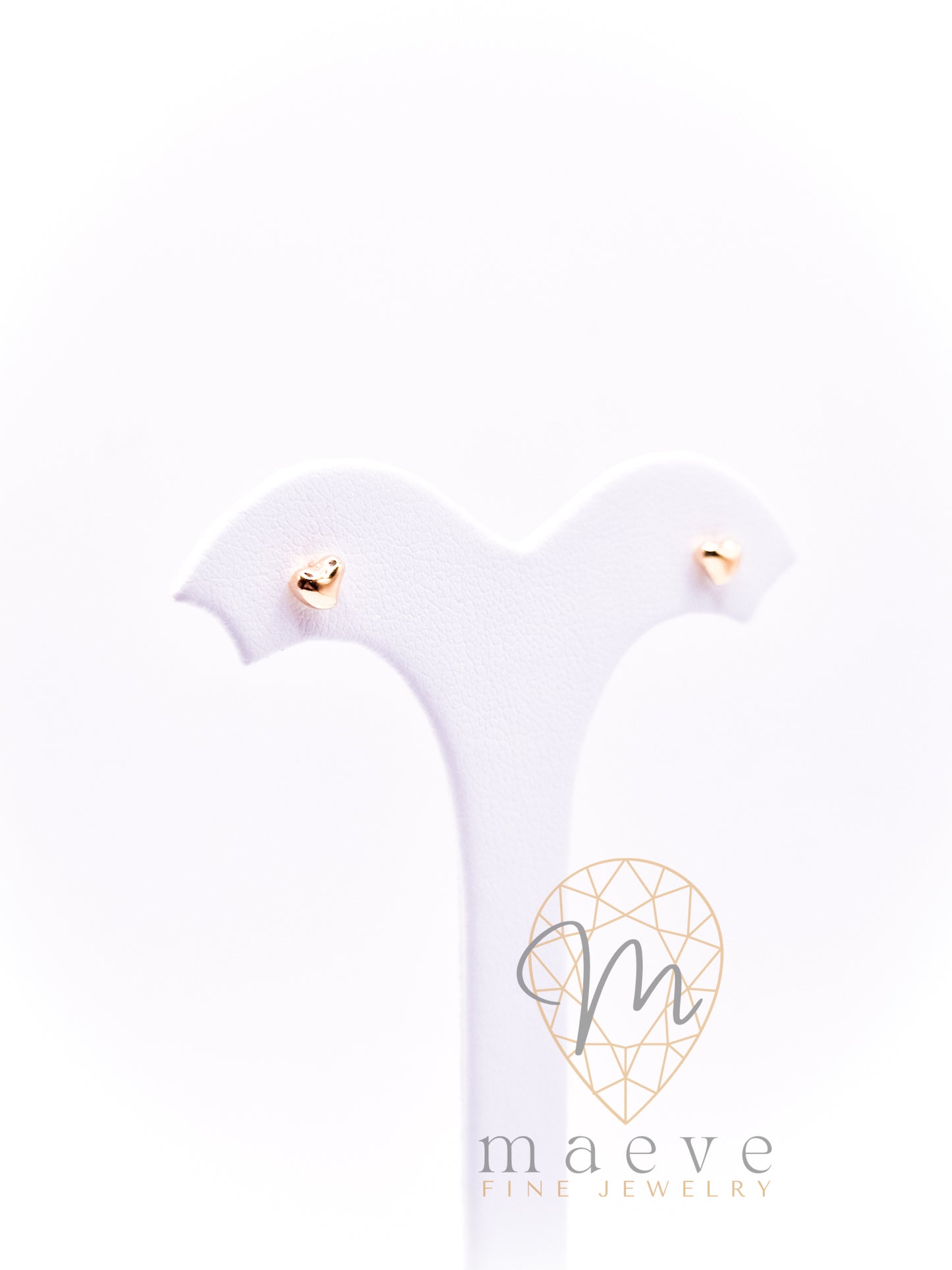 Quirky Gold Heart Studs Small