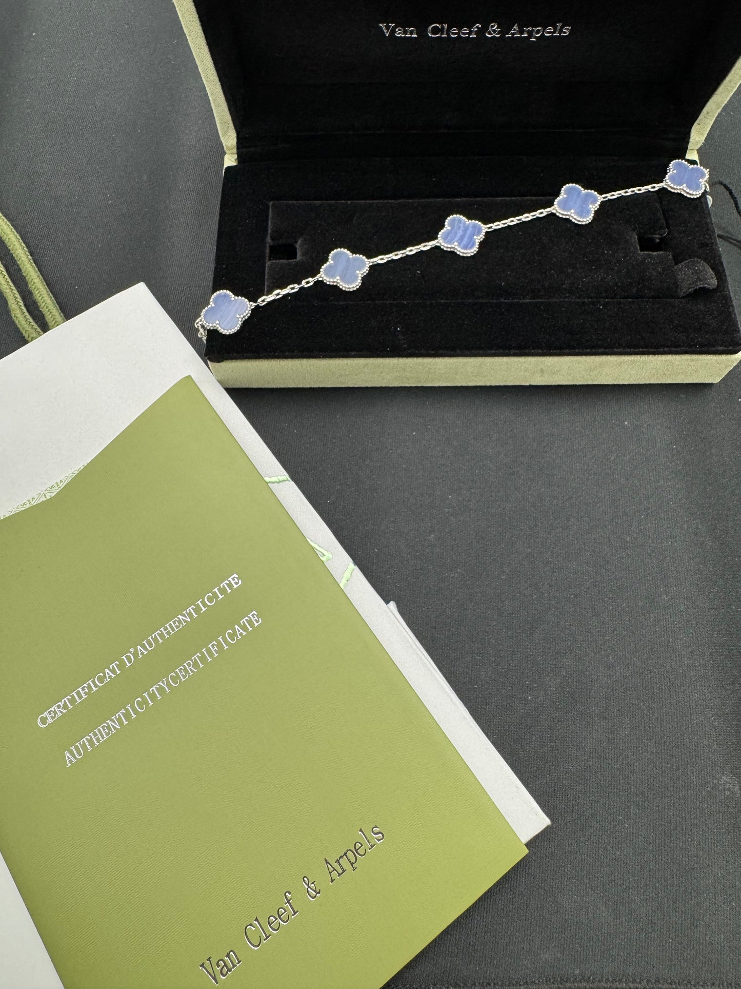 Factory Direct: VCA Hong Kong Setting bracelet in Blue Lace Agate