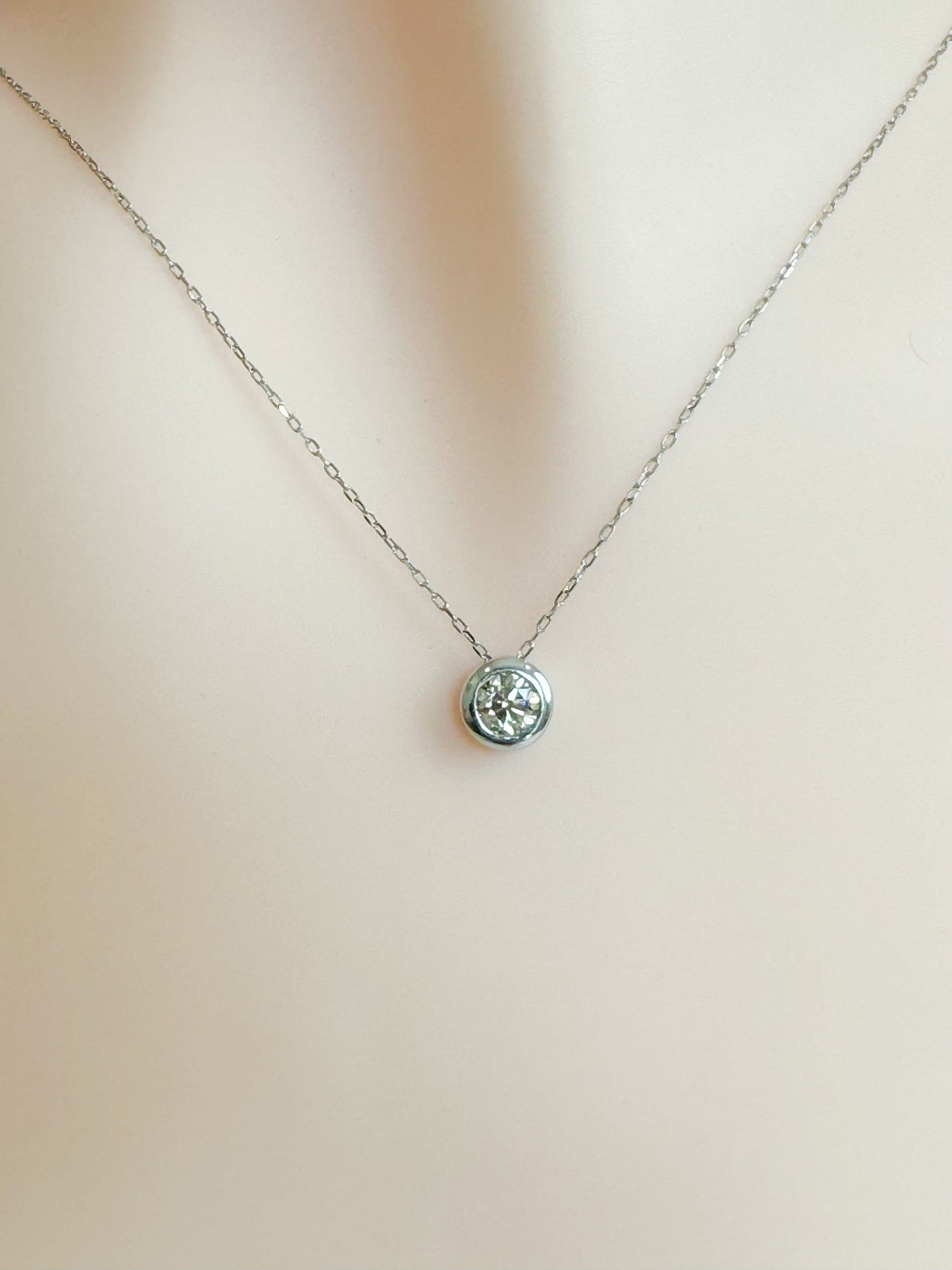 Tiziana 0.30 Carat Solitaire Pendant Necklace in Bezel Setting (Natural Diamond)