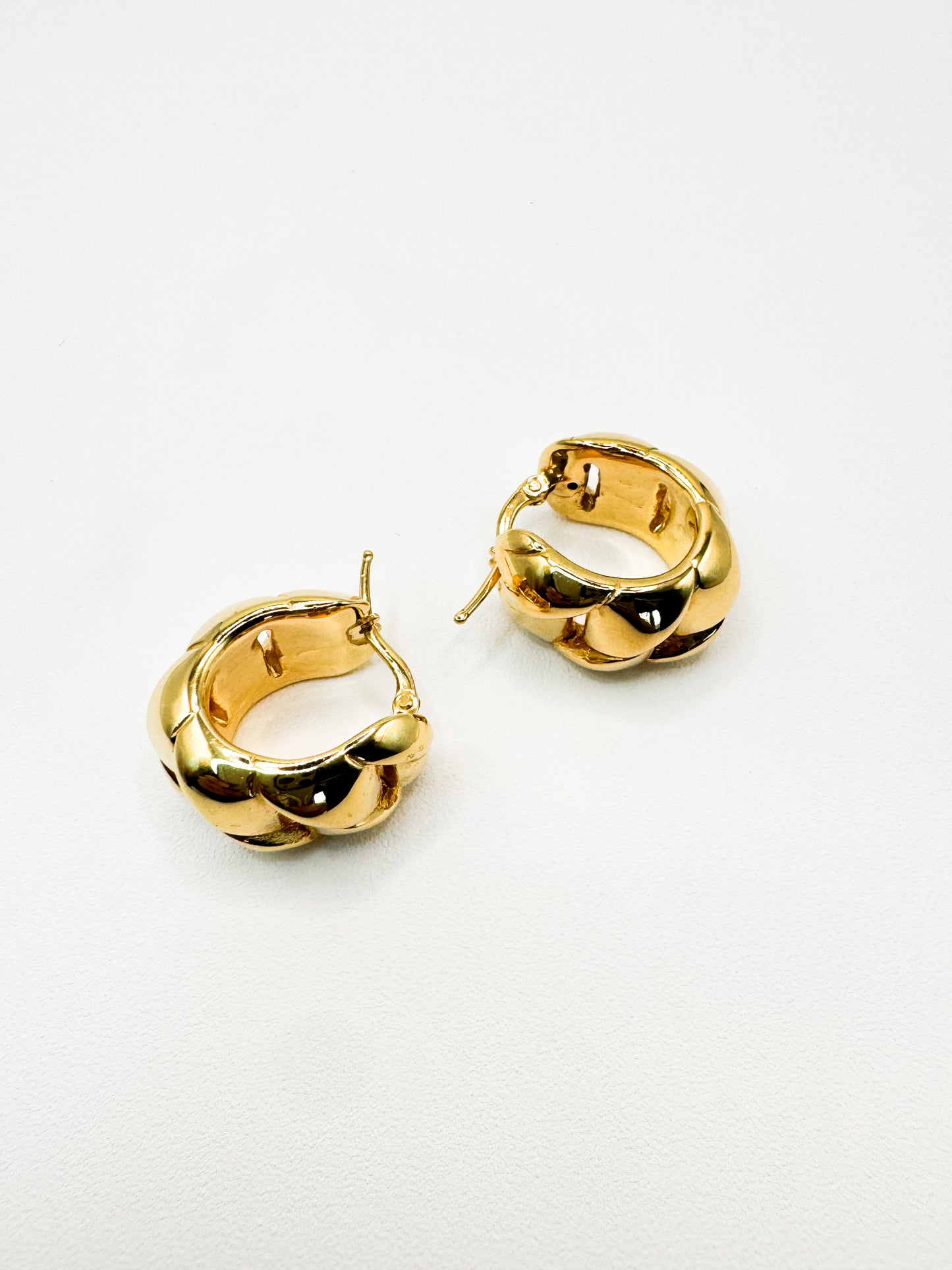 Evera Woven-Pattern Gold Hoops