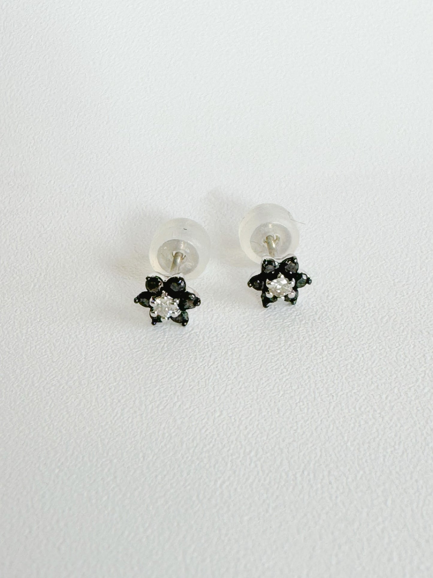 Caterina Black and White Diamond Rositas Stud Earrings