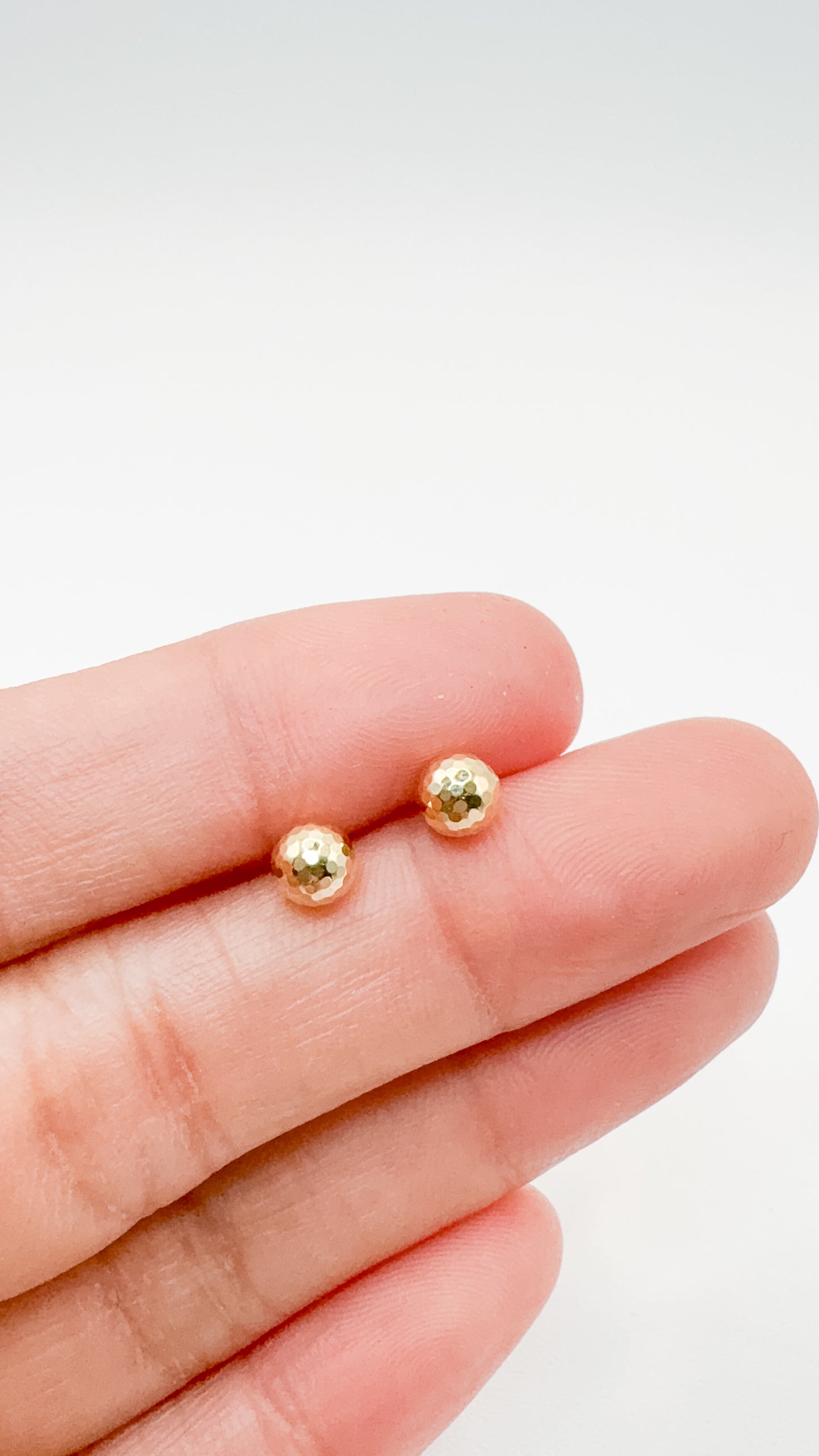 Glitter Pattern Gold Ball Studs 5mm