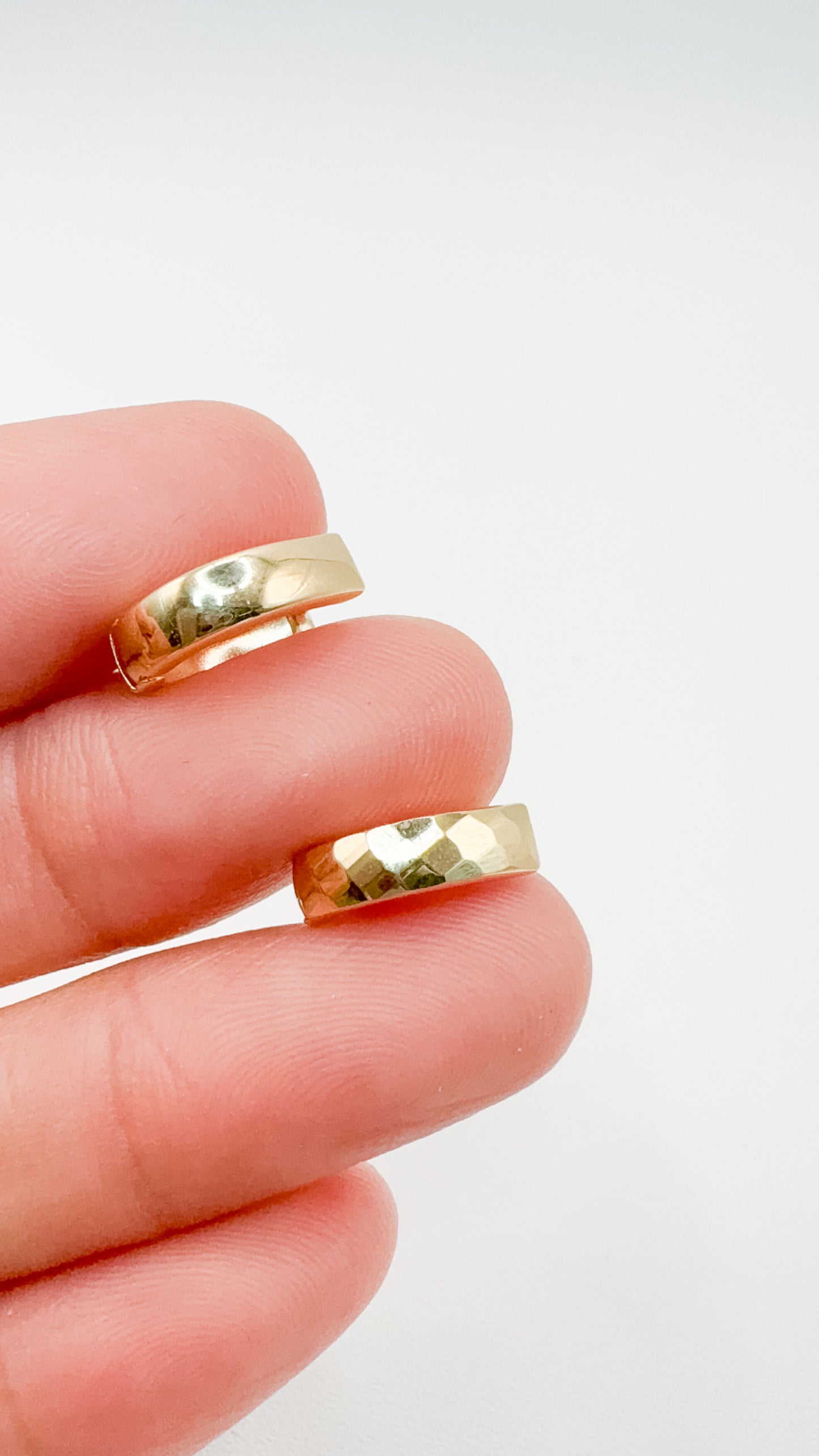 Vanessa Patterned Gold Huggies (Italian Gold)