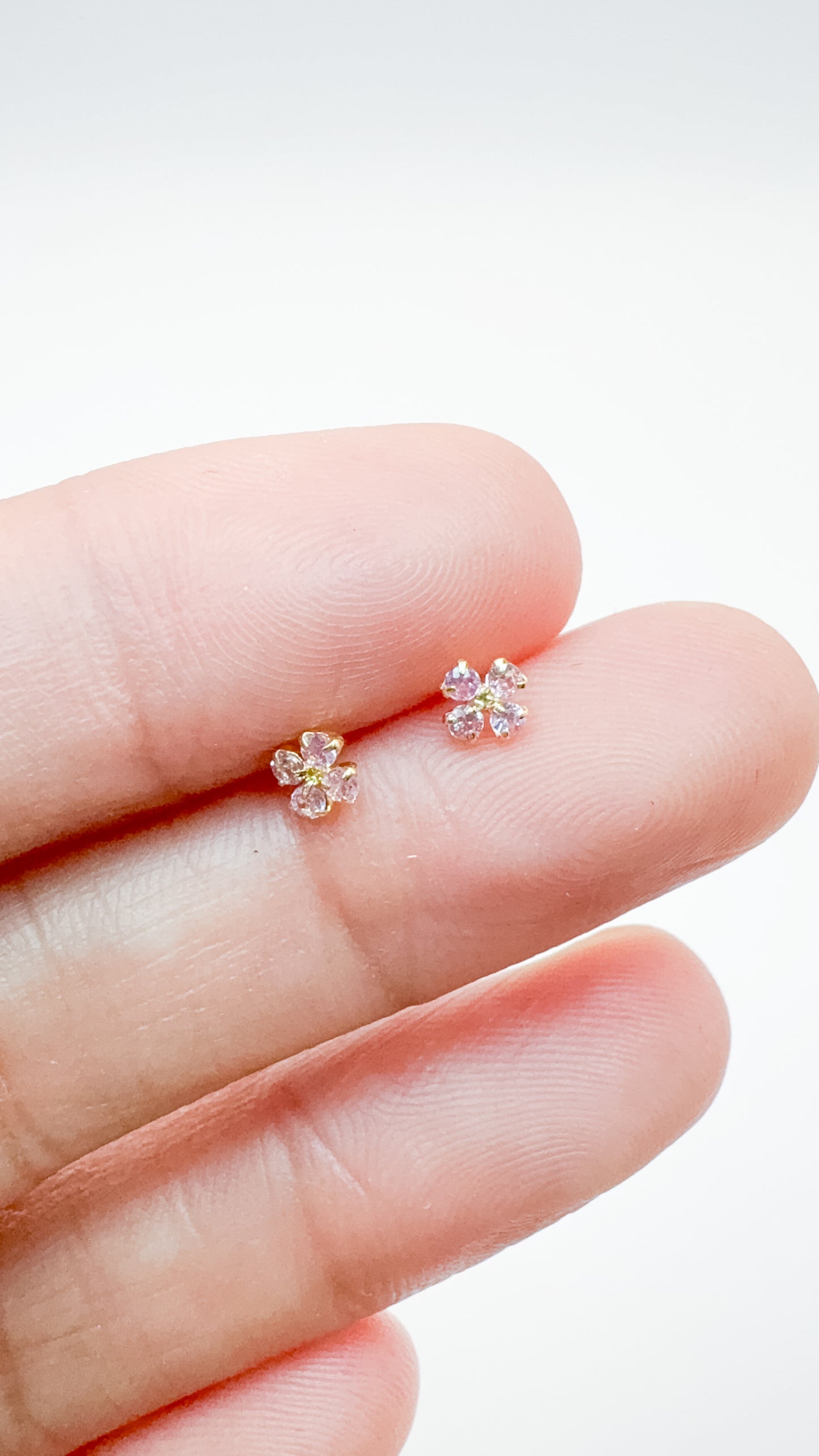 Alene Pink Sapphire Flower Micro Studs