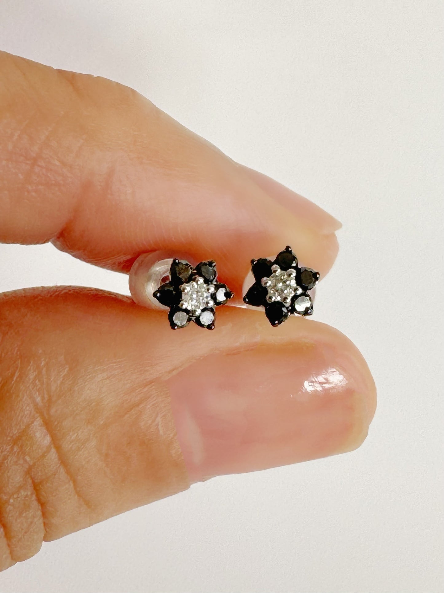 Caterina Black and White Diamond Rositas Stud Earrings