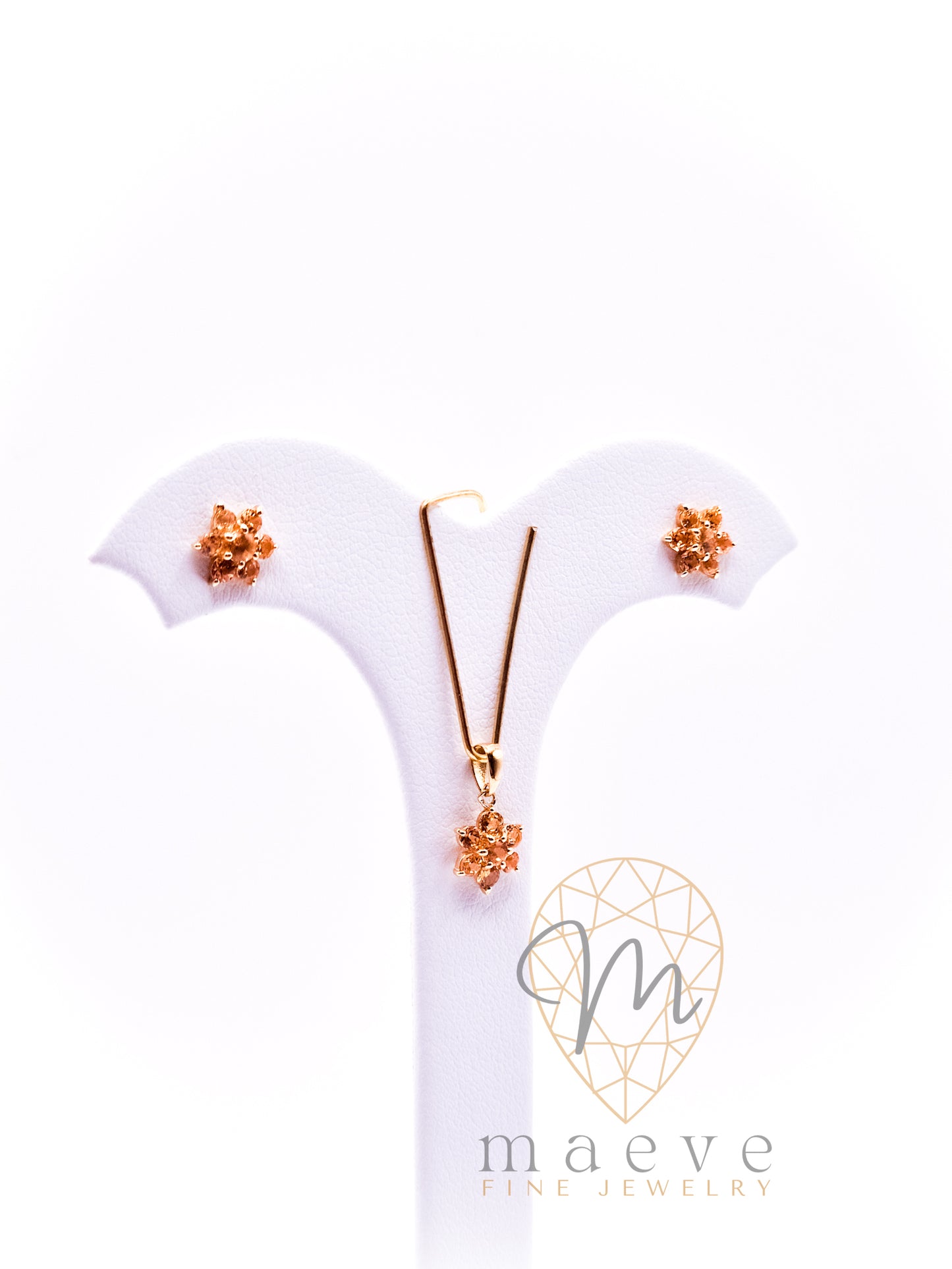 Luna Birthstone Set - Spessatite Garnet (January)