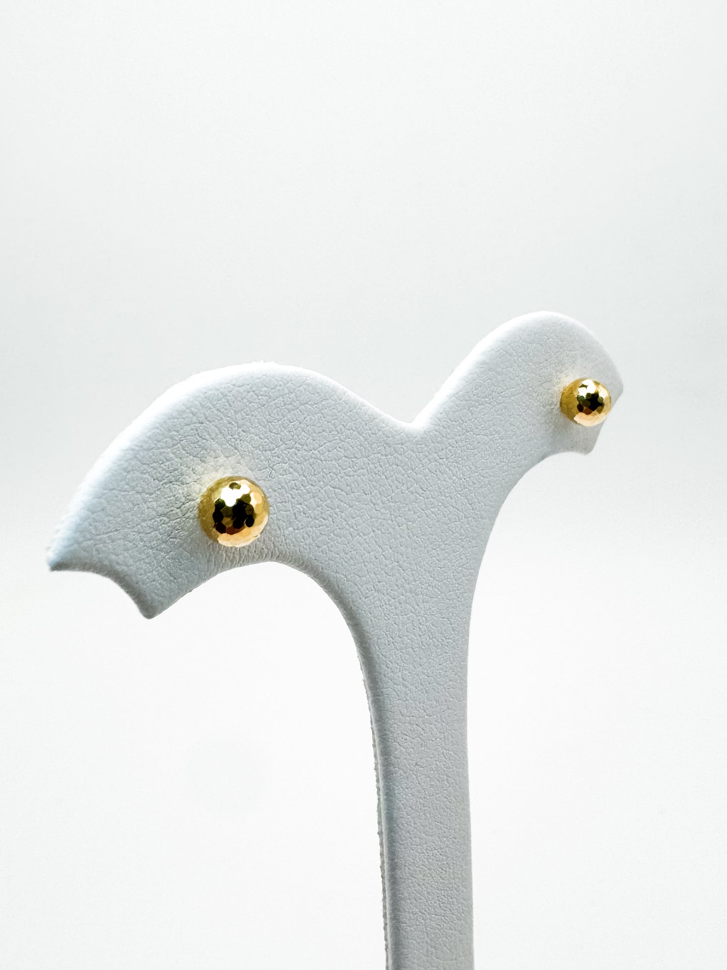 Glitter Pattern Gold Ball Studs 5mm