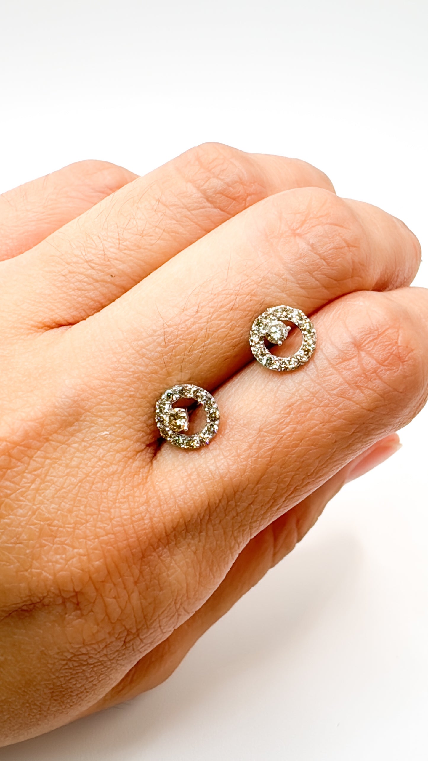 Athena Diamond Stud Earrings White Gold