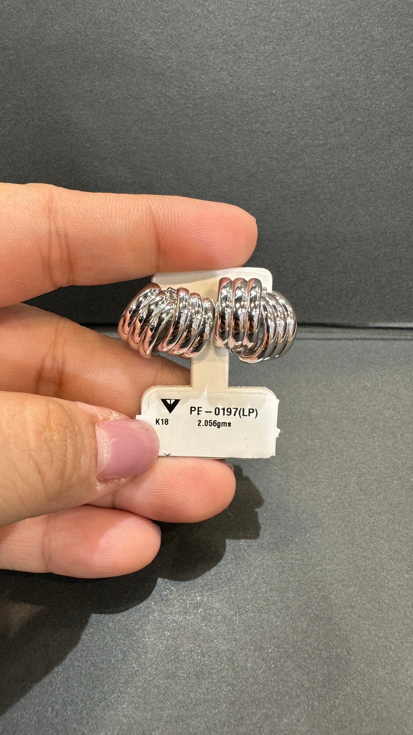Factory Item: Elowen White Gold Huggies (Electroform Gold)