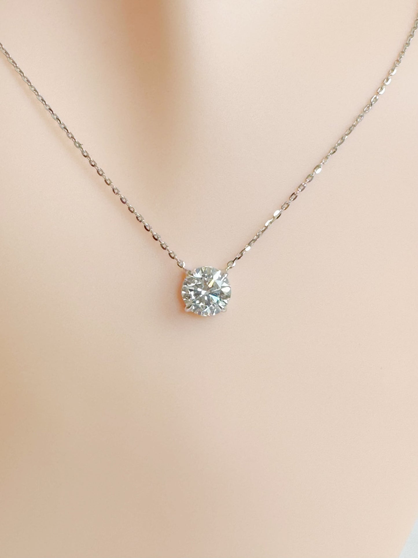 Elena 1-Carat Solitaire Pendant Necklace (Lab Grown Diamond)