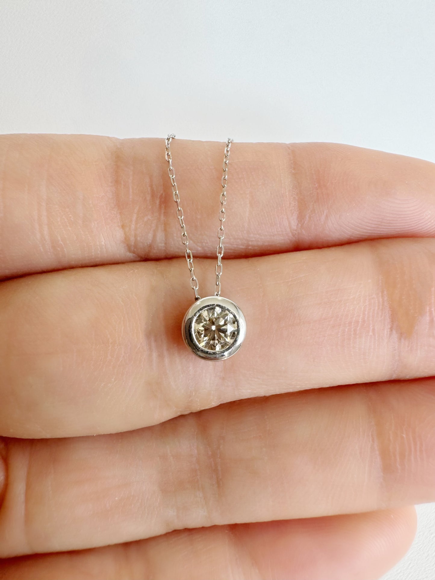 Tiziana 0.30 Carat Solitaire Pendant Necklace in Bezel Setting (Natural Diamond)