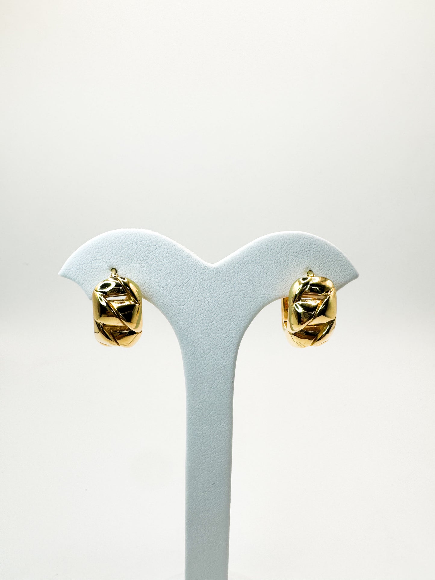 Evera Woven-Pattern Gold Hoops
