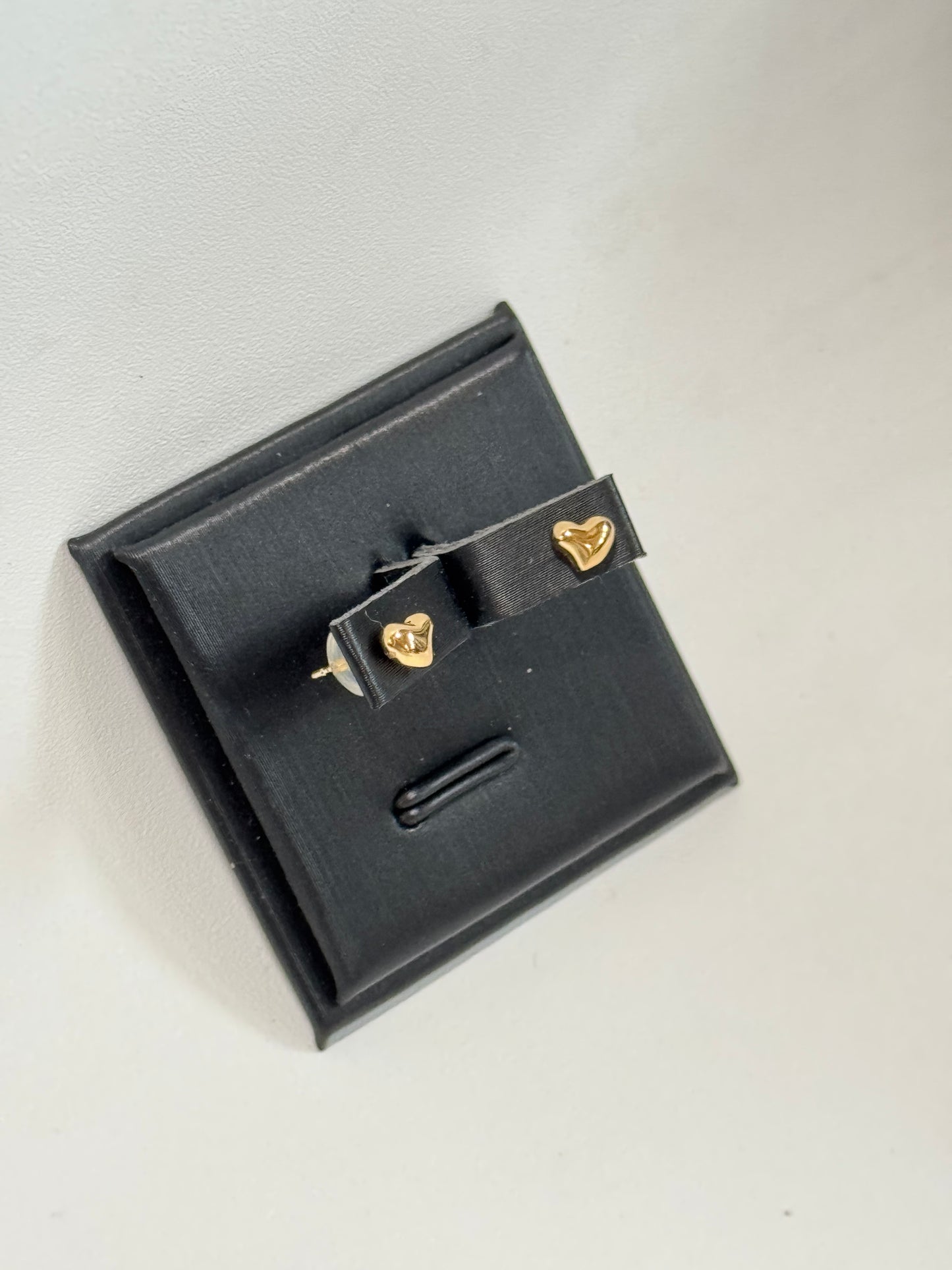 Quirky Gold Heart Studs Small
