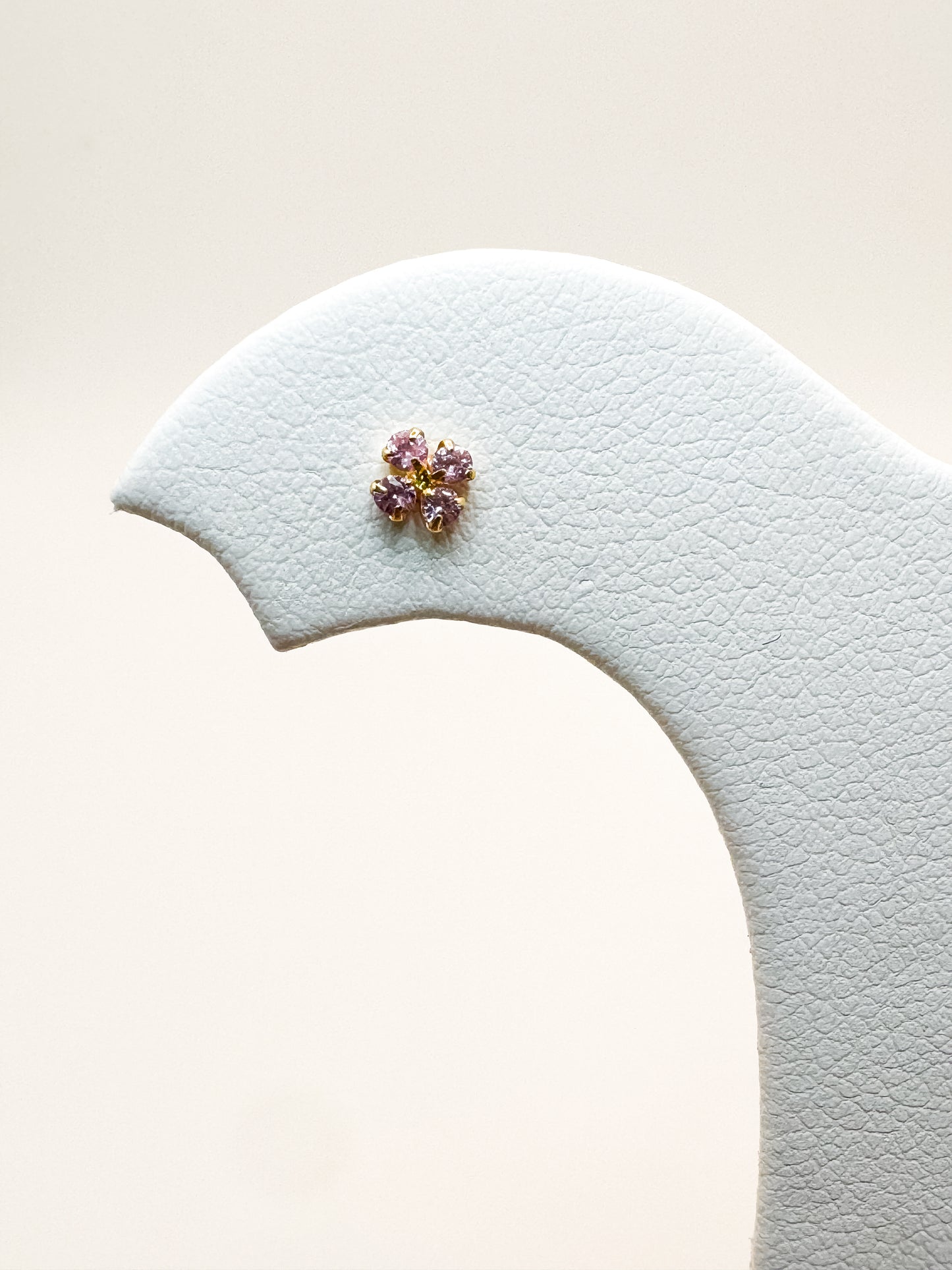 Alene Pink Sapphire Flower Micro Studs