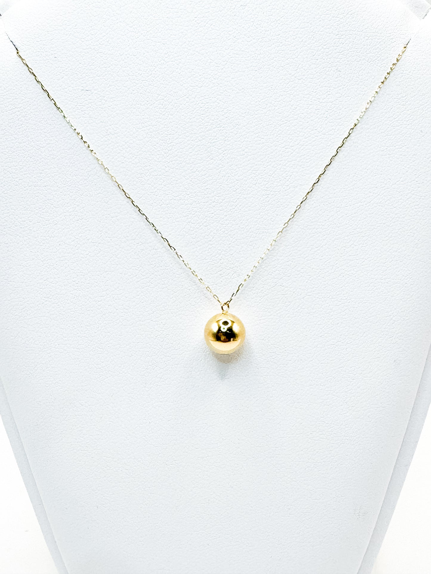 Classic Gold Ball Pendant Necklace in Yellow Gold 8MM