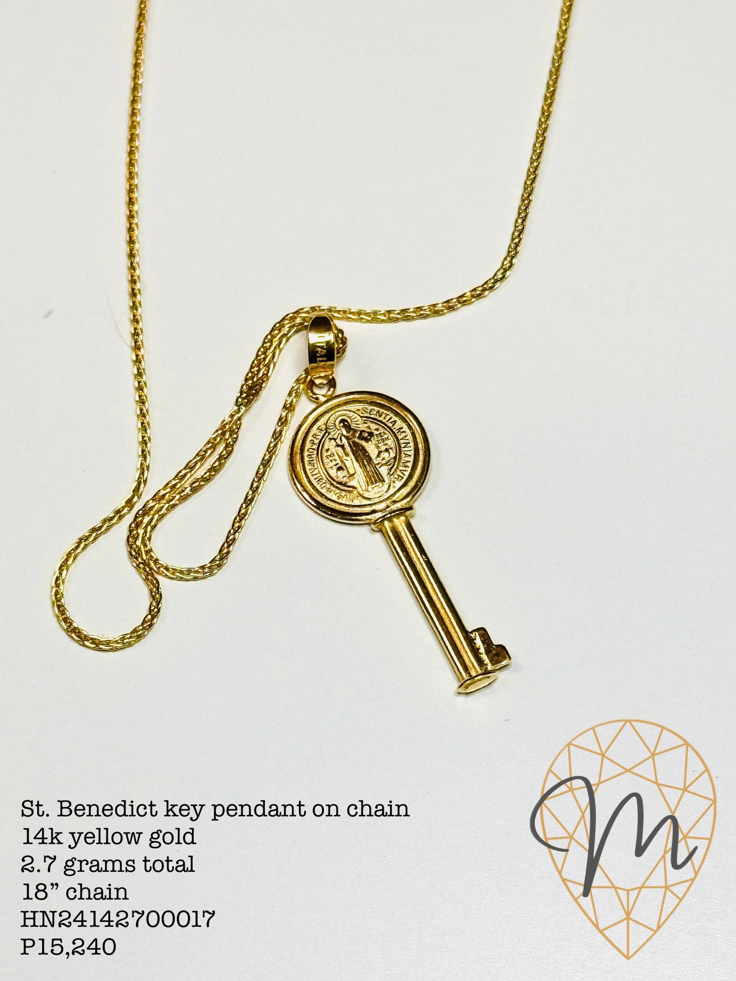 St. Benedict Key Pendant and Chain