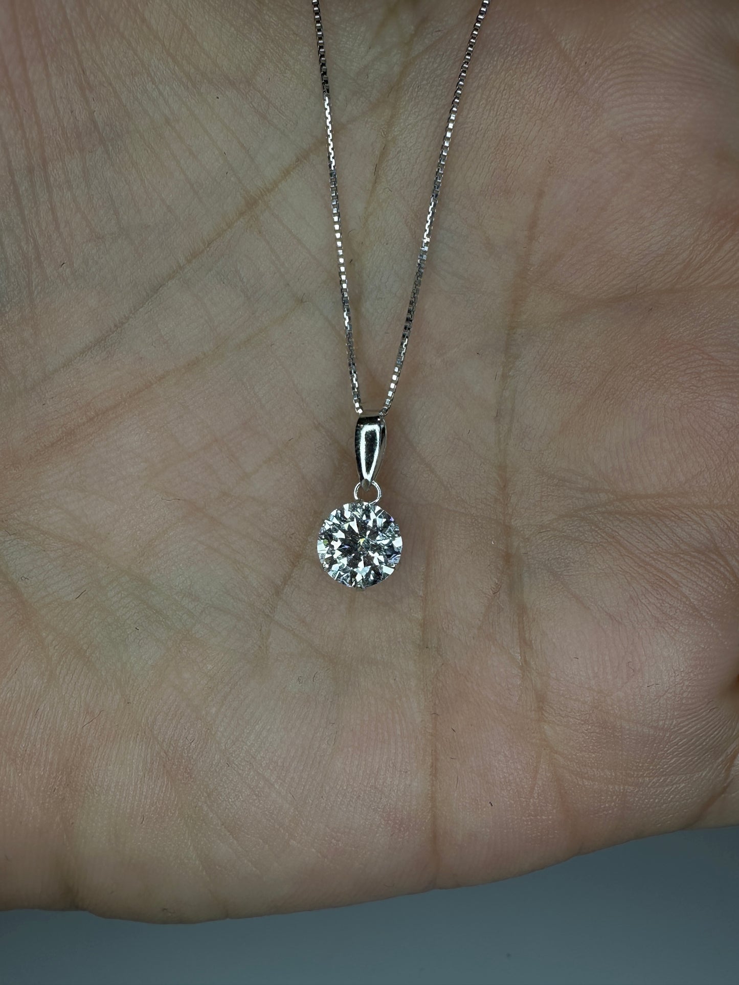 Classic Lab Grown Diamond Solitaire Necklace 1 carat
