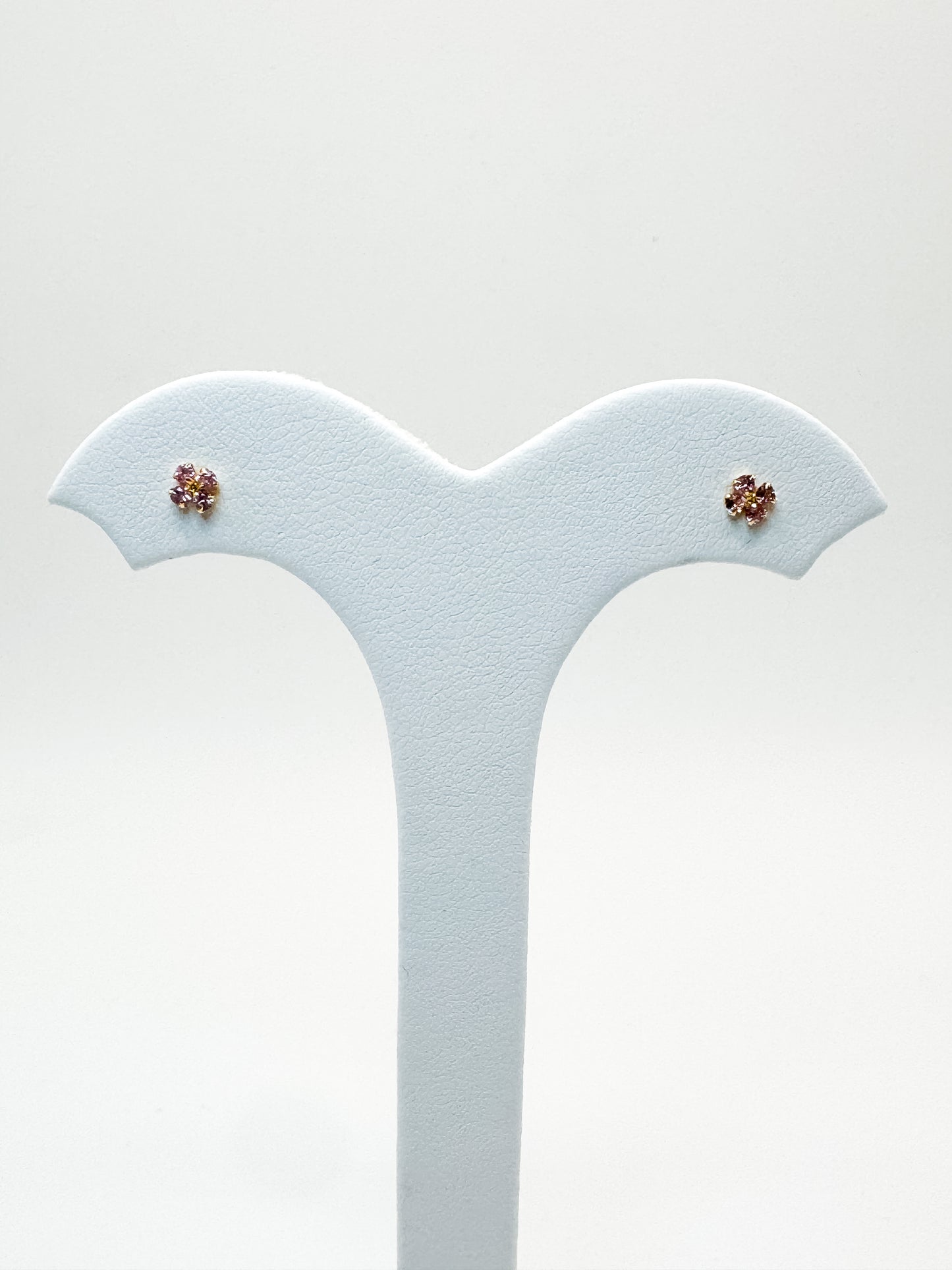 Alene Pink Sapphire Flower Micro Studs