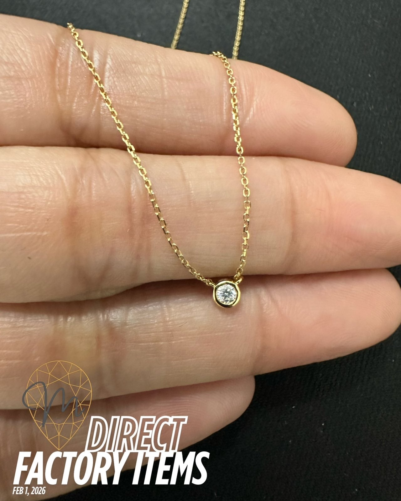 Minimalist Diamond Solitaire Necklace