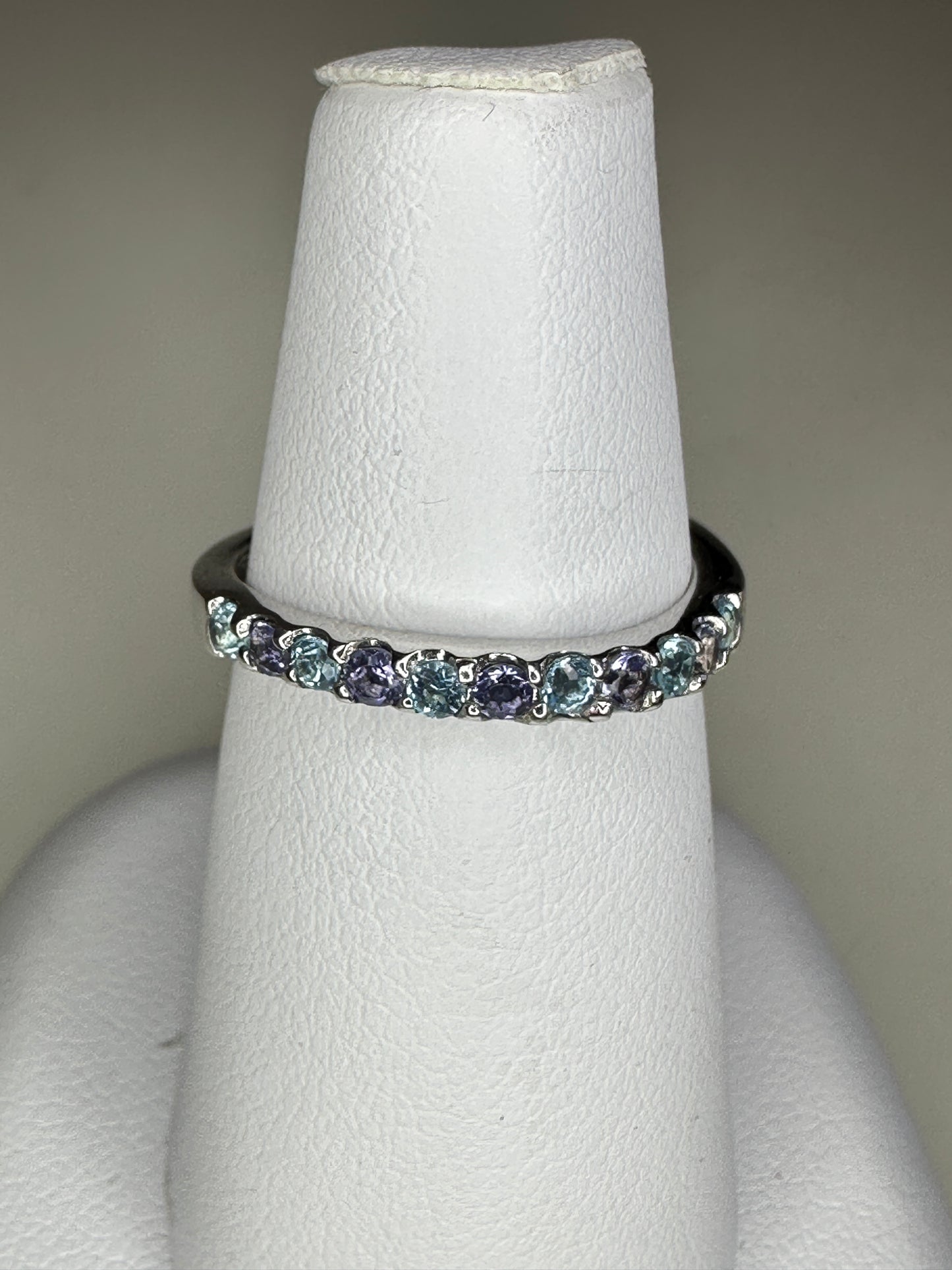 Eleanor Natural Iolite and Blue Topaz Ring