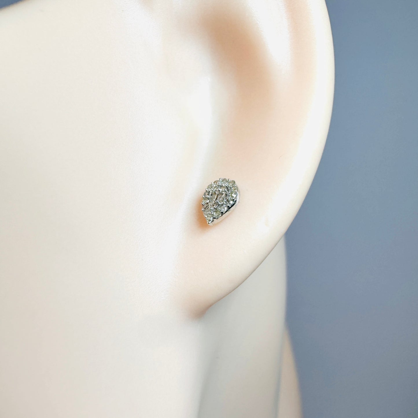 Pia Teardrop Illusion Studs (White Gold)