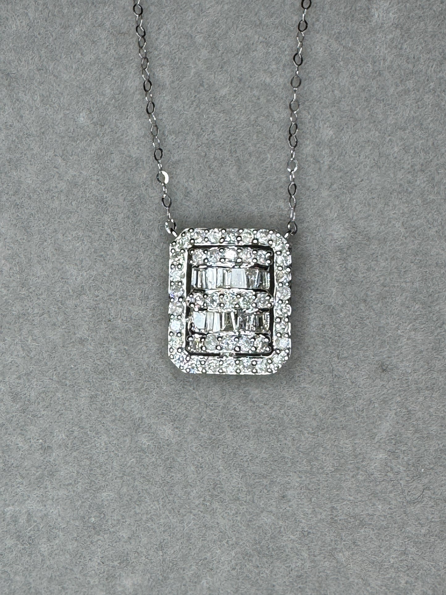 Lulu Square Pendant Diamond Necklace