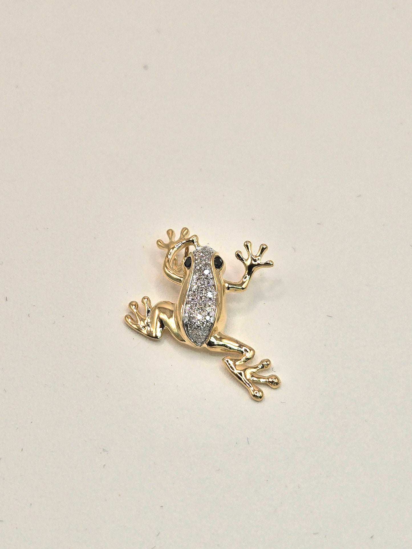 Frog Diamond and Gold Necklace