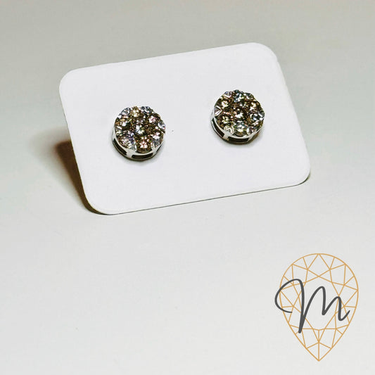 Dahlia Diamond Round Illusion Stud Earrings