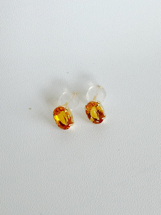 Citrine (Oval Cut) Stud Earrings