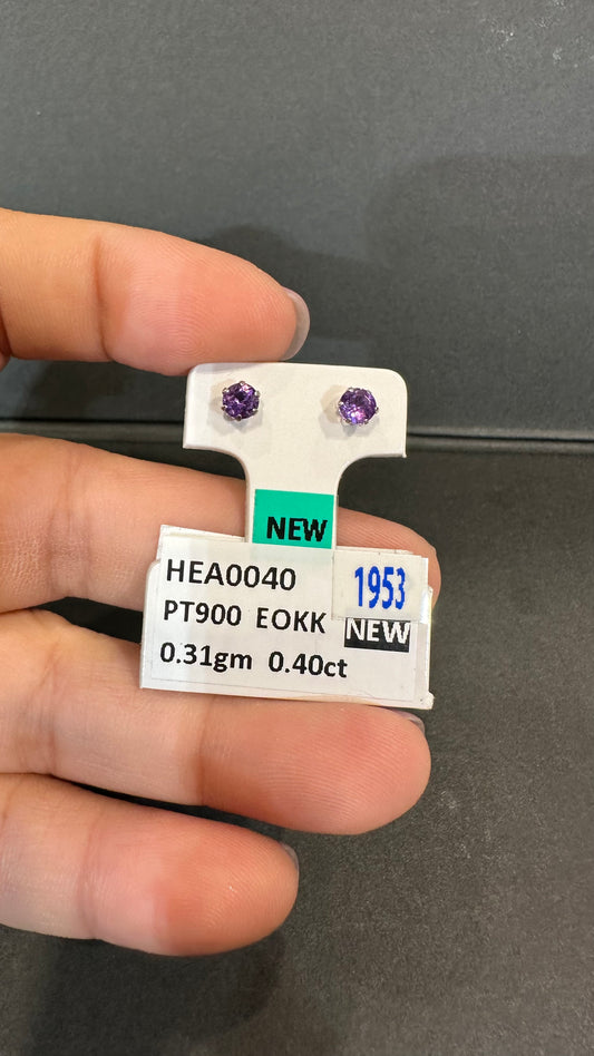 Factory Item: Mireille Amethyst Stud Earrings