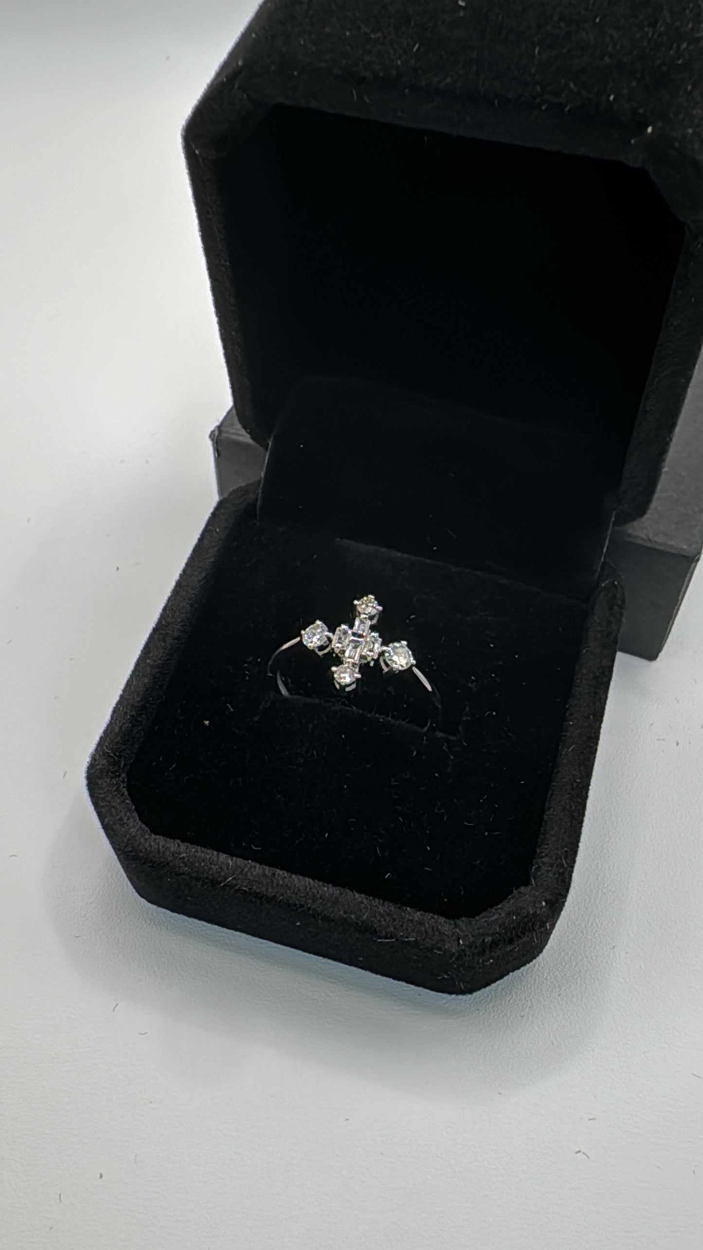 Ely Cross Diamond Earrings and Ring Set