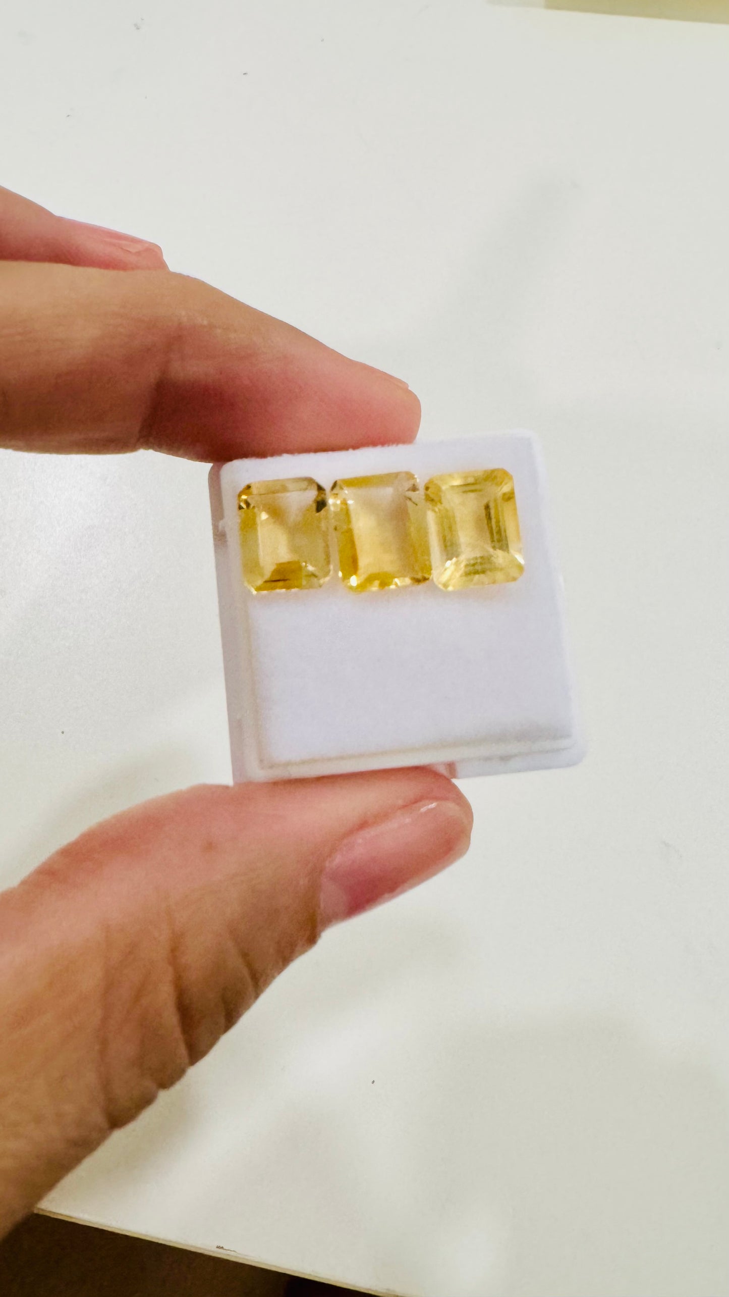 Citrine Loose Stones, Emerald Cut, Set of 3 pieces