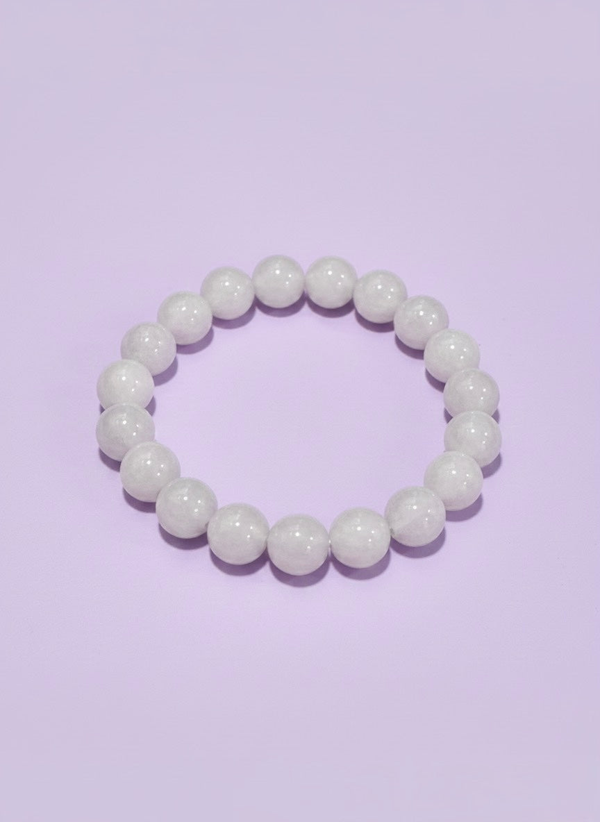 Premium Pale Purple Jade Crystal Bracelet with 12mm Beads