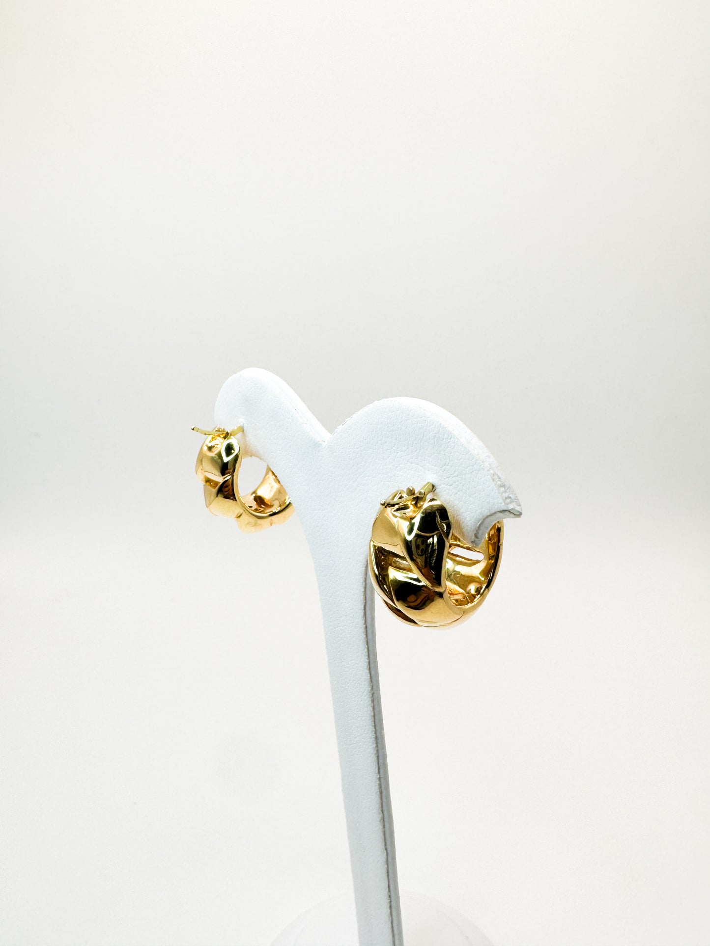 Evera Woven-Pattern Gold Hoops