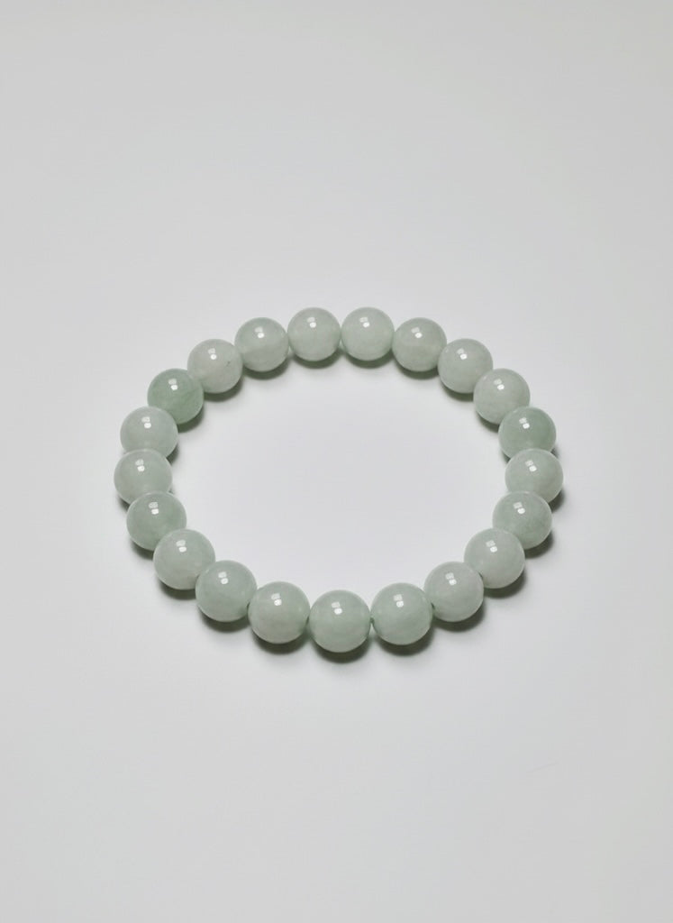 Premium Pale Green Jade Crystal Bracelet with 12mm Beads