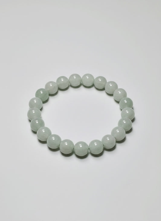 Premium Pale Green Jade Crystal Bracelet with 12mm Beads