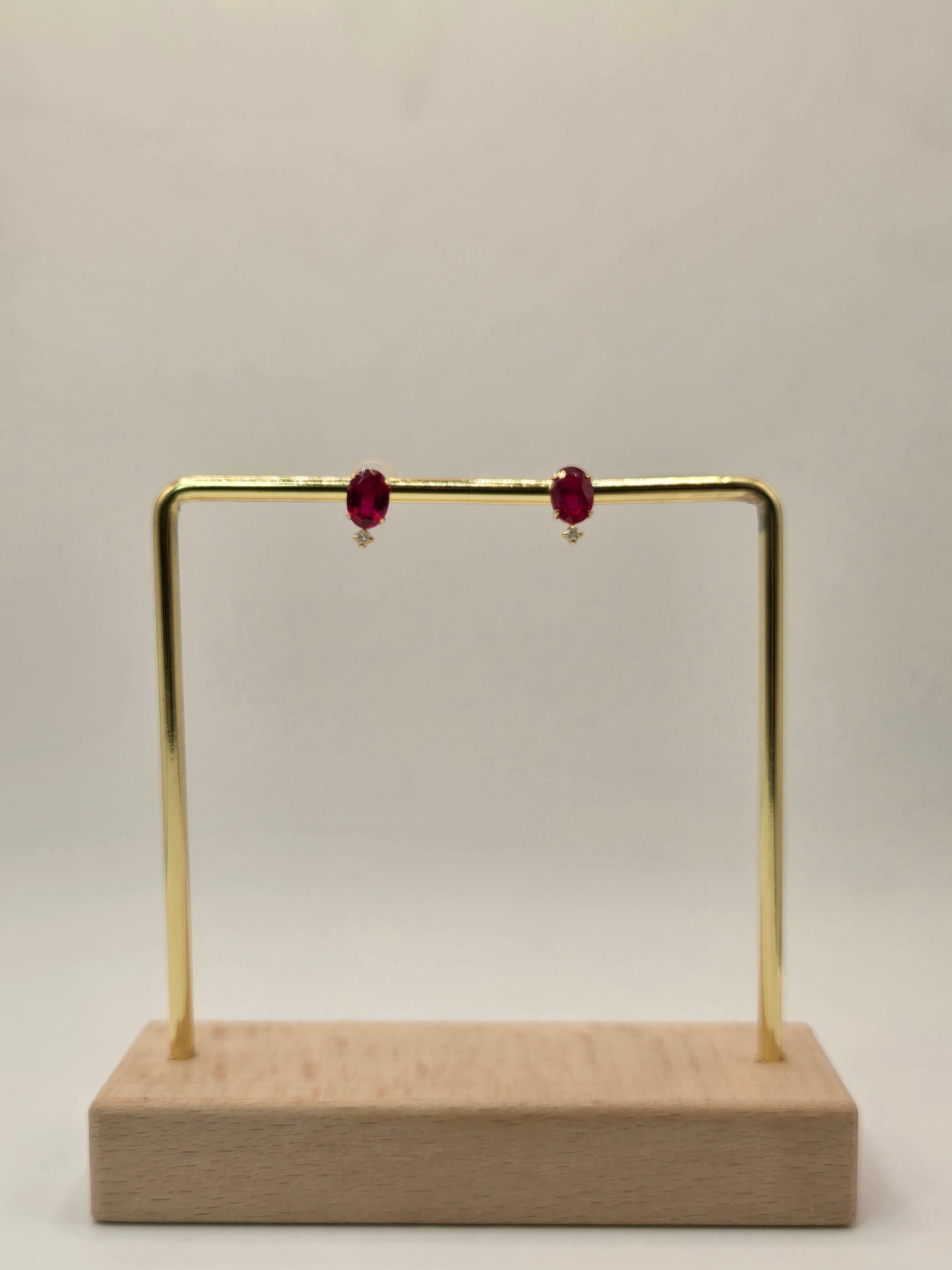 Madeline Diamonds and Ruby Stud Earrings