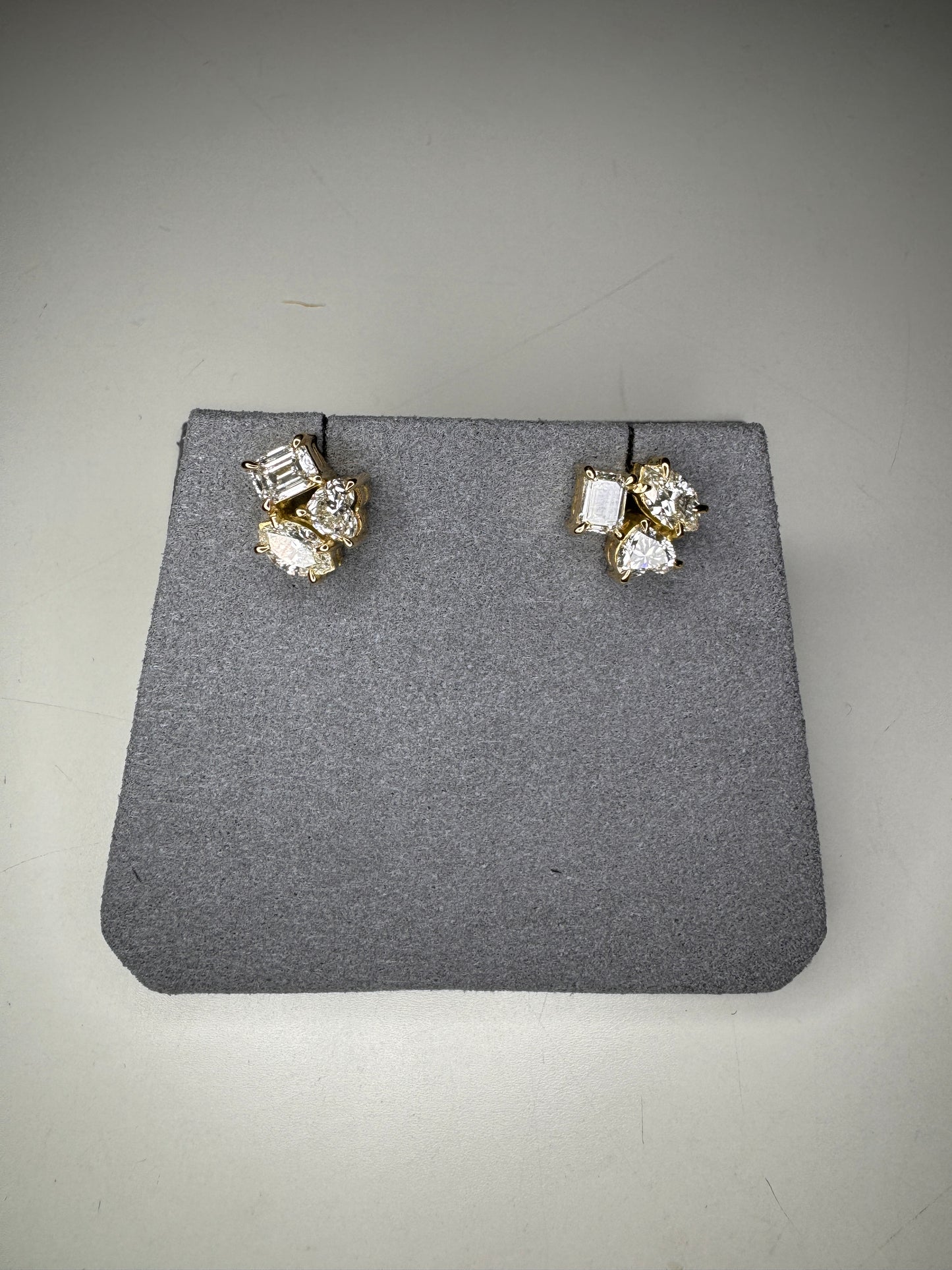 Maeve Bespoke: Diamond Trio Stud Earrings in Yellow Gold