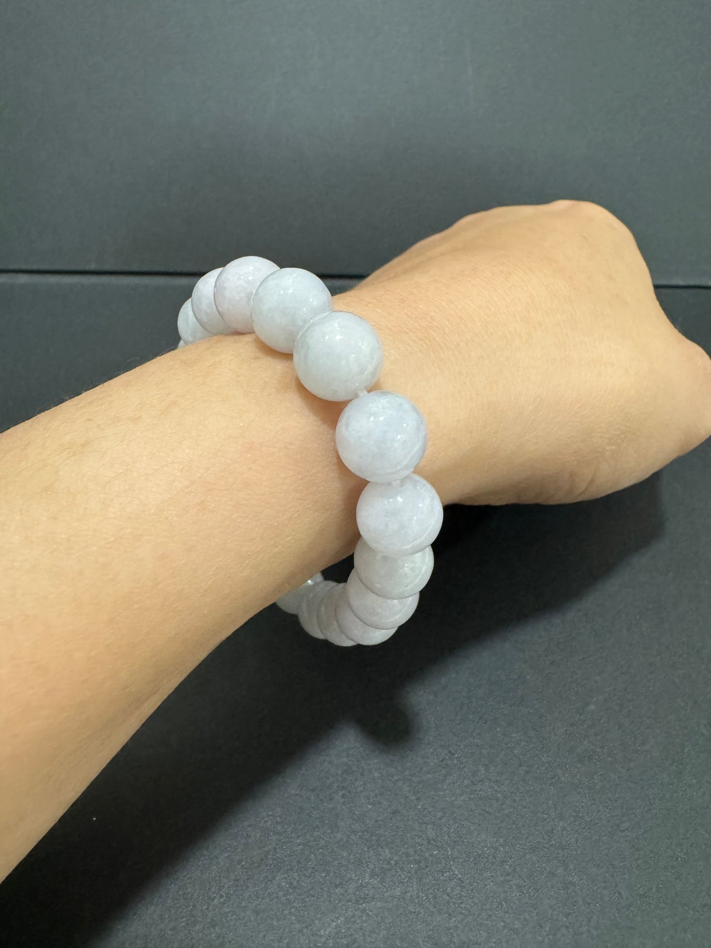 Premium Pale Purple Jade Crystal Bracelet with 12mm Beads