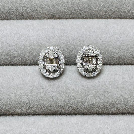 Pamela Oval Halo Diamond Earrings