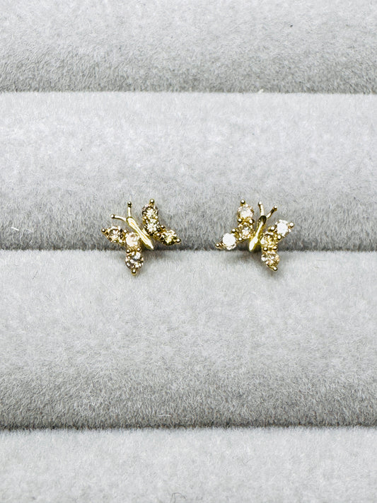 Butterfly Diamond Stud Earrings