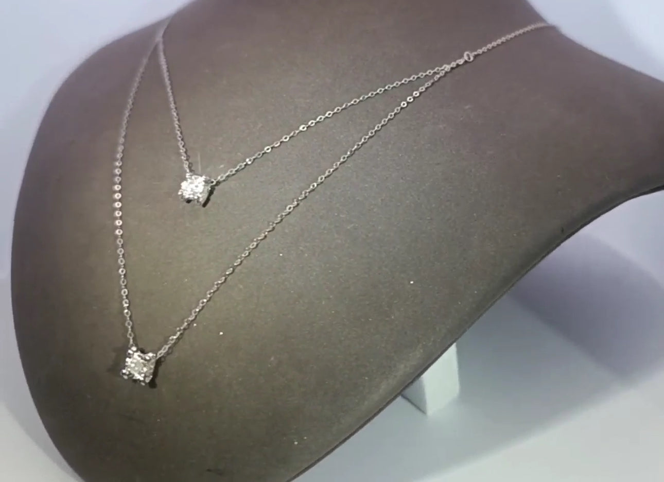 Portia Double-Layered Diamond Pendant Necklace