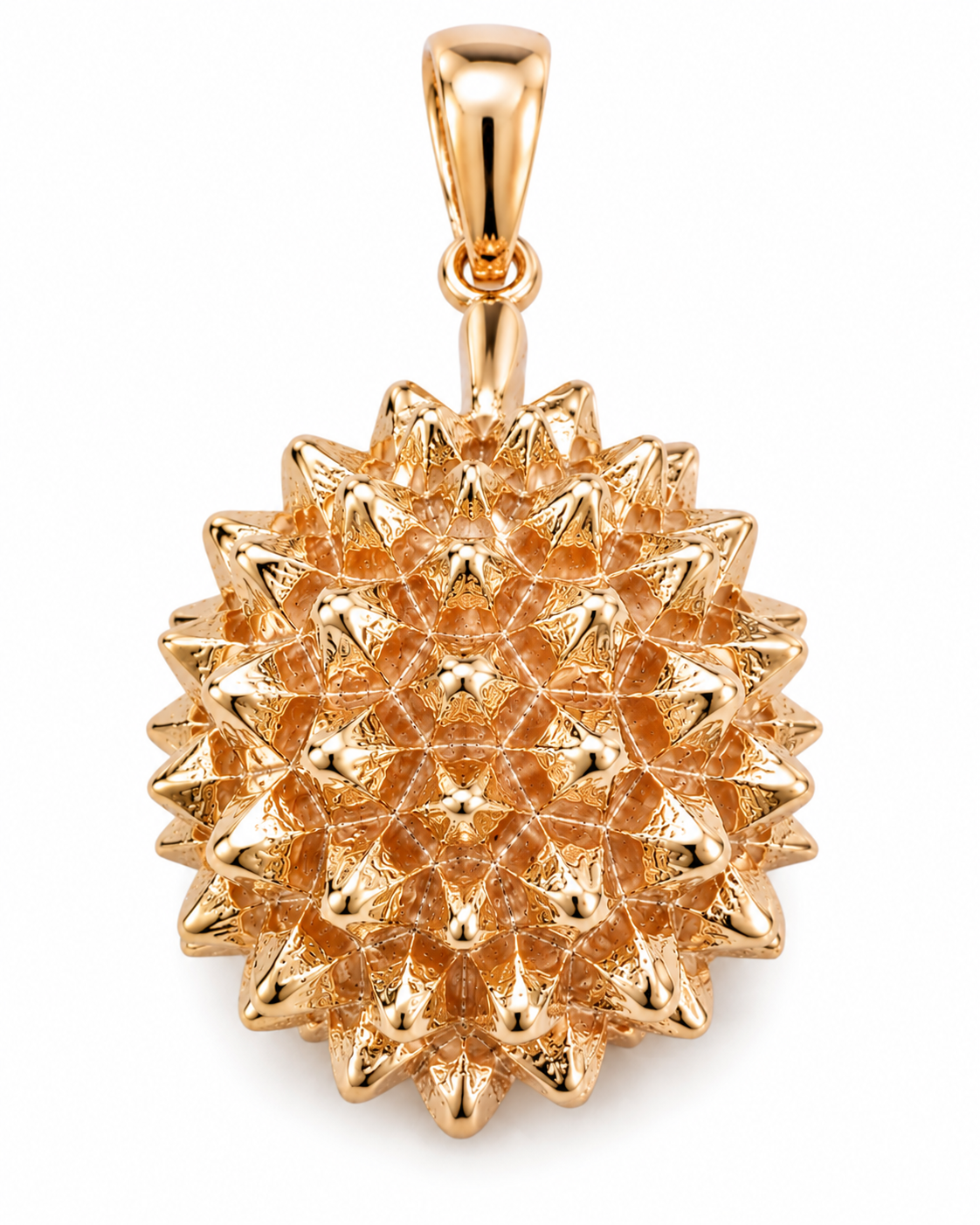 Gold Durian Chunky Pendant in Yellow Gold